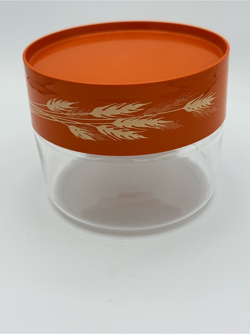 Vintage Pyrex Autumn Harvest Orange Wheat Glass Storage Jar